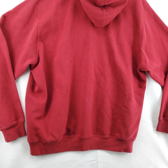 REEBOK Shirt Men's Long Sleeve Hooded Pullover Sweatshirt Drawstring Red XL - Picture 9 of 12
